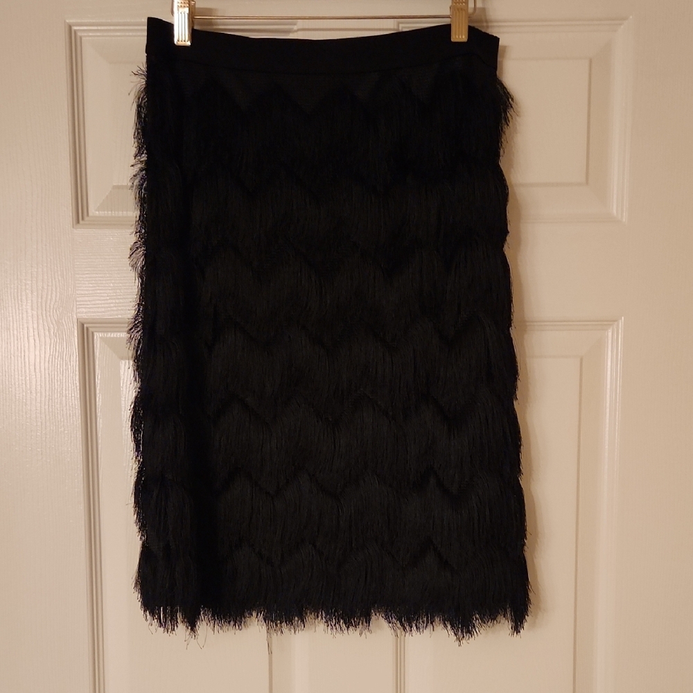 Elegant Black Fringe Skirt